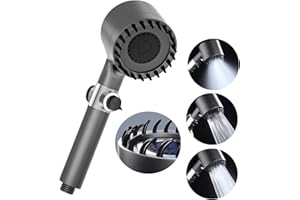 ANIEPAA Multifuncional Alcachofa de Ducha con 3 Modos, Ducha de Masaje con Filtro y Botón de Parada de Agua Ideal para Uso en Casa, Gimnasio