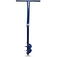 KRUFE Post Hole Adjustable Auger - Dual Blade Earth Auger Hole Digger, 6 Inch Diameter - Blue | Agriculture Tools for Farming - Adjustable Depth Design | Ideal for Farming, Gardening