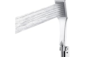 R FLORY Cabezal de ducha de mano de alta presión ahorro de agua antifugas cuadrado SPA RV aumento de presión cabezal de ducha de lluvia