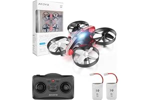Drone Enfant ATOYX Jouets d'intérieur Hélicoptère Télécommandé Quadcopter avec Mode sans Tête Avion Mini avec Télécommande Jouet Cadeau pour Enfant et Débutant - Rouge AT-66