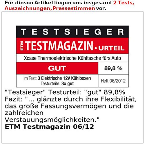 Xcase Mini Kühlbox: Elektrische 12-V-Thermo-Kühltasche fürs Auto, 35 l (Elektrische Kühltasche faltbar) - 5