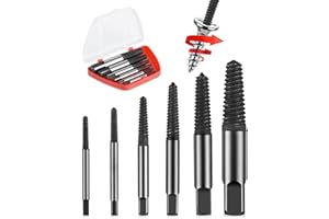 Estrattori Viti Danneggiate, [6 Pcs] Diyife Estrattore Viti, Estrattore Viti Spanate, Screw Extractor, Dispositivo Di Rimozione Bullone Rotto In Acciaio Per Viti e Bulloni da 4 a 25 mm
