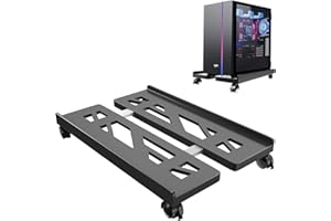 Ruikcoll Soporte de Torre para PC,Soporte Ordenador sobremesa, móvil para CPU, para computadora, Carrito para Debajo del Escritorio Gamer, para Gamers,hogar y Oficina (Negro)