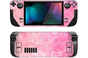 PlayVital Full Set Schutz Skin Decal für Steam Deck LCD, Custom Stickers Vinyl Decal Folie Faceplates Klebefolie für Steam Deck OLED Handheld Gaming PC-Psychedelisches Rosa