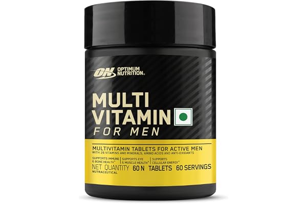 Optimum Nutrition (ON) Multivitamin for MEN 60 Tablets, 26 Vitamins & Minerals, Amino Acids & Anti-Oxidants (Green Tea Extract, Beta Carotene, Lutein, Lycopene). Vegetarian.