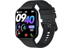 QCOQ® Smartwatch Uomo Donna, 1.96" Orologio Smartwatch con Effettua o Risposta Chiamate, 110+ Sport Smart Watch, Sonno/Contapassi/Cardiofrequenzimetro, Impermeabile IP68 Fitness Track per Android iOS