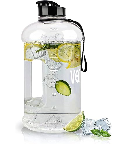 Gourde Sport Bottled Joy 1 Gallon (3,78L) Avec Marqueur De Temps - Sans BPA, Paille Intégrée - Pour Gym, Voyage