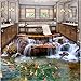 Produktbild 250 cmX 175 cm Custom Stock 3D Wallpaper Fluss Wasser Karpfen im Badezimmer Wandbild-3d PVC Tapete Selbstklebende Wand Boden Malerei Wand Aufkleber, C