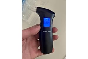 RUTIDA Alcohol Tester with 12 Mouthpieces, Professional Breathalysers with LCD Display Digital Fast, High Accuracy