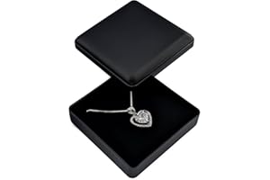 bysilverchain Jewellery Box Gift Necklace Ring Earring Small Packaging Pendants Case Matt Black Foam Padded Jewelry Display Storage Boxes with Lid for Birthday Wedding Anniversaries Present