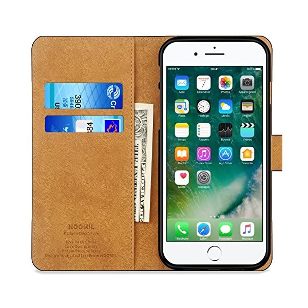 HOOMIL iPhone 7 Hülle, iPhone 8 Hülle, Handyhülle iPhone 7 Tasche Leder Flip Case Brieftasche Etui Schutzhülle für Apple iPhone 7 / iPhone 8 Cover (4,7 Zoll) - Schwarz – Bild 3