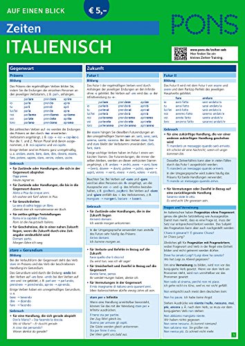 Download PONS Zeiten auf einen Blick Italienisch - Endlich alle Zeiten im Griff! (PONS Auf einen Blick, Band 75)
