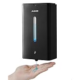 AIKE Square Automatic Soap Dispenser for Liquid, 1000 ML Wall, Stainless Steel Finish, AK1207 | Dispensador De Jab&oacute;n De Acero