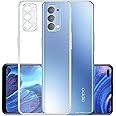 YOFO Silicon Back Cover for Oppo Reno 4 (Transparent) Camera Protection with Dust Plug