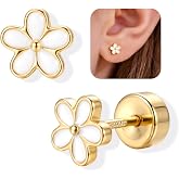 Adramata Earrings 925 Sterling Silver Women Girls Hypoallergenic Small Earrings with Butterfly Flower Heart Earrings Women Si