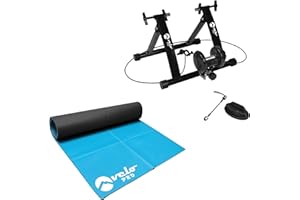 Velo Pro Turbo Trainer - Variable Resistance Magnetic Indoor Bike Trainer for Road & Mountain Bicycles - Stationary Exercise Bike Training Stand - Folding Steel Frame - 26" - 28", 700C Wheels