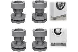 ELITECRAN 4 Stück Waschmaschine Fußpolster, Anti Rutsch Vibration Dämpfer Pads, Schwingungsdämpfer Waschmaschine Füße Pad, Waschmaschine Gummifüße für Waschmaschinen Trockner, Verstellbare Höhe 8.5-10.5cm