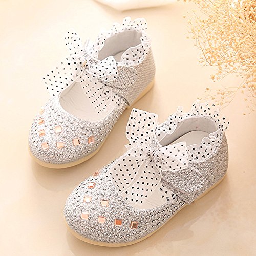 Hunpta Baby Mädchen Prinzessin Schuhe Kind Spitze Diamanten Leder Tanzschuhe - 4