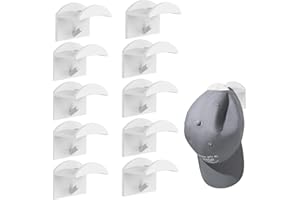 VTYTZZ 10 Pcs Porte Casquette,Support Casquette,Porte Casquette Mural,Range Casquette,Porte-Casquettes De Baseball Casque De Baseball Adhésif Sans Perforation,Pour Chapeaux,Écharpes,Sacs, Serviettes,Casques