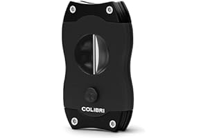coupe cigares Colibri V-cut |Noir |Déclenchement lames à ressort|coupe v-cut profondeur 7 mm |jauge jusqu'à 60+ anneaux| Conception ergonomique