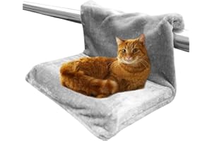 HINATAA Waschbares Heizkörperbett für Katzen und Hunde, robuster Metallrahmen, warm und bequem, maximales Haustiergewicht bis zu 5 kg, Grau