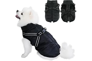 Eastlion Winter Dog Coat Warm Waterproof Dog Jacket for Puppies with D-Ring Red and Black XS - 2XL, xl