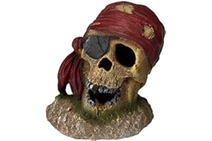 EUROPET BERNINA Aqua Della Crâne Pirate Cache-œil Décoration d'Aquarium 7 x 7 x 8 cm