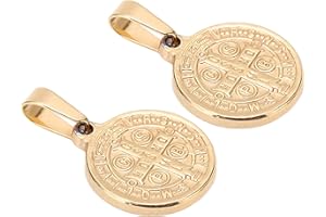 Shanrya Saint Benoit Medaillon, Médailles Saint Benoît, Médaille De Saint Benoit Médaille Saint Benoit Pendentif Saint Benoît en Relief résistant à la Corrosion, antirouille à Utiliser