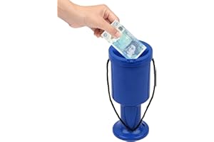 MY CHARITY BOXES Charity Donation Box Hand Held Plastic Collection Box for Fundrasing and events. Portable box Blue