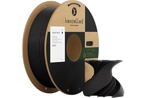 kexcelled PLA Mate Filamento para Impresora 3D 2,85 mm +/- 0,03 mm, Textura de Color Mate, Apto para la Mayoría de Impresoras FDM, Bobina de 1 kg (2,2 lbs), Negro