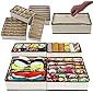 House of Quirk Set of 4 Foldable Storage Box Drawer Divider Organizer Closet Storage for Socks Bra Tie Scarfs - Beige
