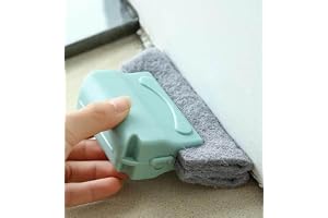 AB TRADING 2-in-1 Groove Cleaning Brush with Dust Collector Multifunctional Sliding Track Brush Window & Door Gap Cleaning Tool PP Bristle Cleaning Brush (Green) (Pack of 2)