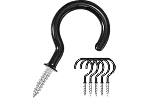 Zuvo -36 PCS Metal Ceiling Hooks 2.3 cm Multipurpose Vinyl Coated Screw-in Wall Hooks for Hanging Plants, Cups, Utensils, Lights and Stuff Great for Indoor & Outdoor Use