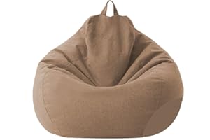 Chickwing, Puff Pera sin Relleno para Adultos y Niños, Chickwin Exterior y Interior Bean Bag Bolsa de Frijol para Silla Tumbona Perezosa Funda para Sillón Cubierta de Sillón (Camello,100x120cm)