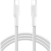 Belkin Eco &Ouml;rg&uuml;l&uuml; USB-C - USB-C Kablosu, 2 m, 240 W, Yumuşak, Esnek Hızlı Şarj Kablosu, iPhone 16, Galaxy S25, Pixel 9, MacBo