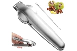 PWSAP Chestnut Cutter, Chestnut Opener, 304 Stainless Steel Chestnut Pliers Chestnut Clip Chestnut Pliers Nut Crackers Sheller, Multifunctional Chestnut Peeler Kitchen Tools Accessories with Nut ​Needle