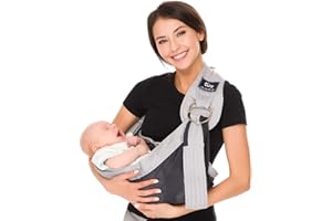 CUBY Tragetuch Baby Neugeborene, Atmungsfähige Baby-Rucksack, Verstellbare Schultergurte Einfach Anzuziehen für Mütter und Väter, Baby Tragegurt für Neugeborene von bis zu 35 lbs (Masche Grau)