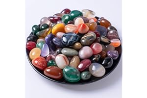KARLOR 250 g Colourful Gemstones Tumbled Stones Small Crystal Natural Stone Pebbles Semi-Precious Stones Mini Stone Decorations for Aquarium Flower Pot Treasure Hunt Garden Balcony Succulent
