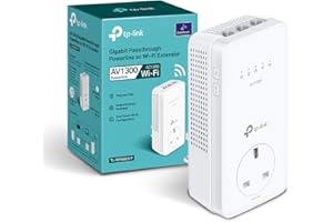 TP-Link TL-WPA8631P AV1300Mbps WiFi Extender Booster, Dual-Band WiFi Extender, 3x Gigabit Ports, Gigabit Passthrough Powerline Up To 867 Mbps on 5 GHz and 300 Mbps on 2.4 GHz, 2x 2 MIMO, Plug & Play