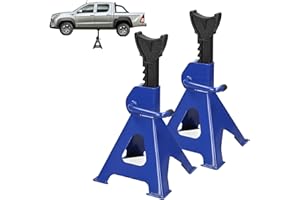 7SEVENJOKERS Heavy Duty 3 Ton Axle Stands Ratchet Type Cars Caravans Stand Lifting Tool Metal Steel Axle Jack Stand 11.4-17inch Adjustable Height Car Handle Lifter for Car Van Truck Garage Workshop, Set of 2