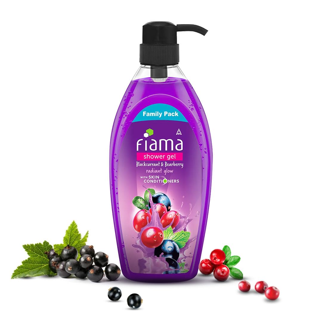Fiama Body Wash Shower Gel Blackcurrant & Bearberry, 895 ml Family Pack, Body Wash for Women & Men with Skin Conditioners for