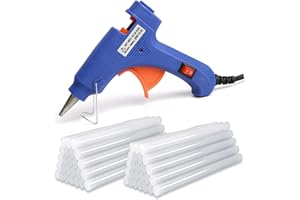 HDAKDDHG Hot Glue Gun, Mini Glue Gun for Crafting, 50pcs Glue Sticks, Fast Heating,for Kids Crafts,Christmas DIY,Card, Plastic, Fabric, Home Office Repairing,20W,Deep Blue