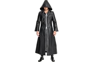 Wecos Adult Kingdom Organization Role Play Hearts Office Uniform Coat Halloween Long Leather Jacket Cosplay Costume