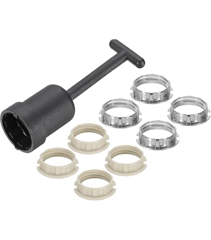 PATIKIL Lot De 5 Anneaux Adaptateurs Douille G9 – Support Abat-Jour Lanterne 3/4 Pouce, Alliage Argenté Pour Lanterne Table/Sol & DIY
