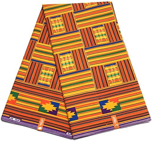 SUPREME WAX Holland KENTE KINTE Original African Print Fabric loincloth 6 YARDS 100% Cotton