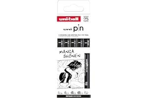 uni-ball Estuche PIN de 5 piezas de marcadores calibrados 0,05 a 1,2 mm color negro SET MANGA SHONEN
