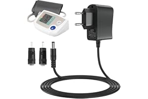 WISEJOY Adaptador de Corriente para Tensiómetro 6V 1A con 2 Conectore para Omron HHP-CM01, Omron M7 M500 M700 M3 M5 M6 M2 Basic/Intelli IT X2 X4 X7 Smart, X2 Basic, X3 Comfort