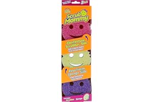 Scrub Daddy Scrub Mommy Cleaning Sponges - Dual Sided Non Scratch Sponge Scourers, Smiley Kitchen Sponges for Dishwashing & Bathroom, FlexTexture Dish Scrubber Sponge, Assorted 3 Pack