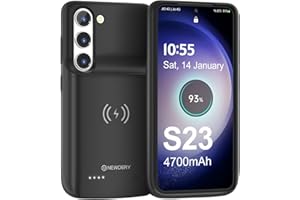 NEWDERY Akkuhülle für Samsung Galaxy S23, 4700mAh Tragbare Ladebatterie Zusatzakku Externe Handyhülle Batterie Wiederaufladbare Schutzhülle Power Bank Akku Case für Galaxy S23(unterstützt Qi-Laden)