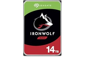 ‎SEAGATE Seagate IronWolf, NAS interne Festplatte 14TB HDD, 3.5 Zoll, 7200 U/Min, CMR, 256 MB Cache, SATA 6GB/s, silber, inkl. 3 Jahre Rescue Service, ST14000VN0008
